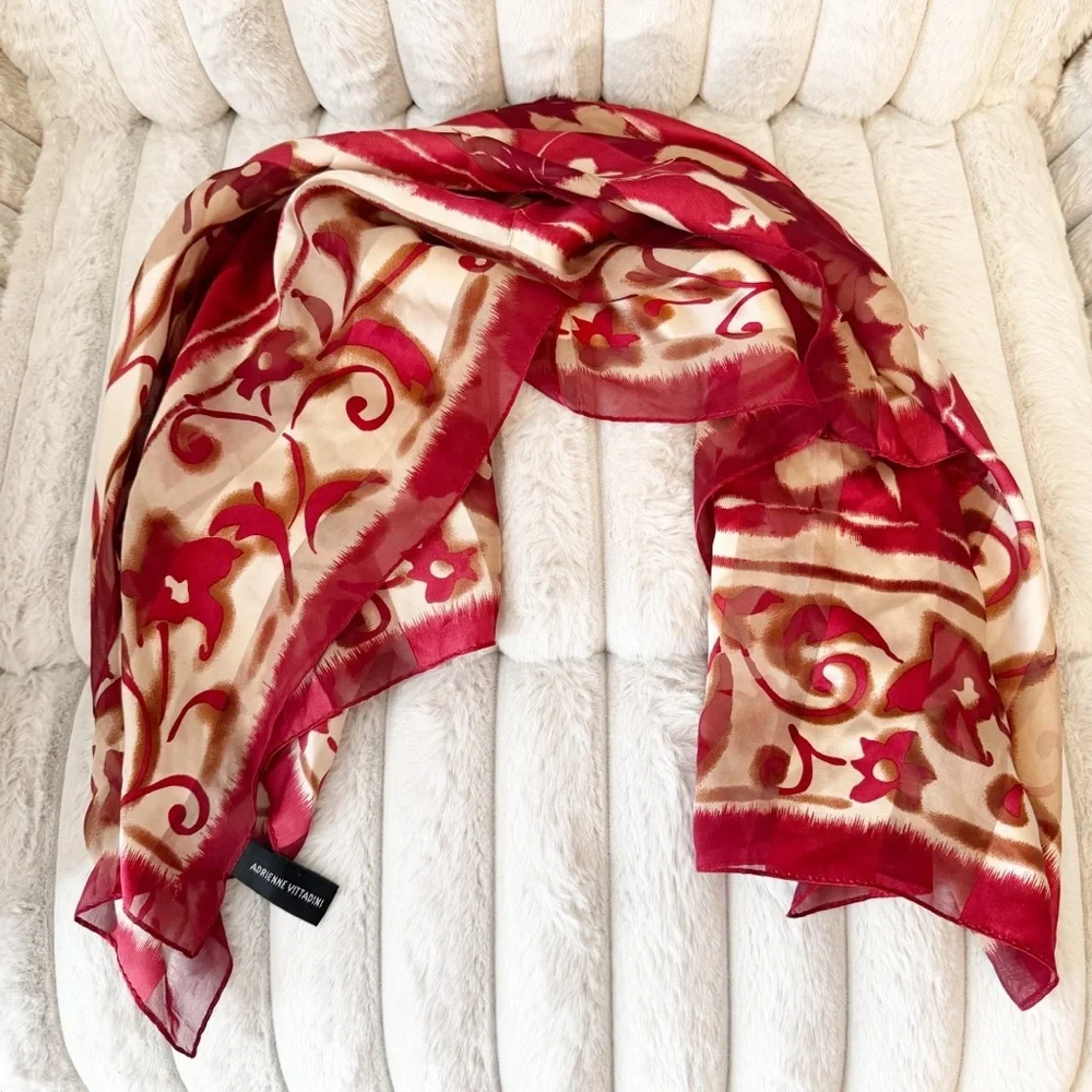 Adrienne Vittadini 100% silk floral scarf wrap